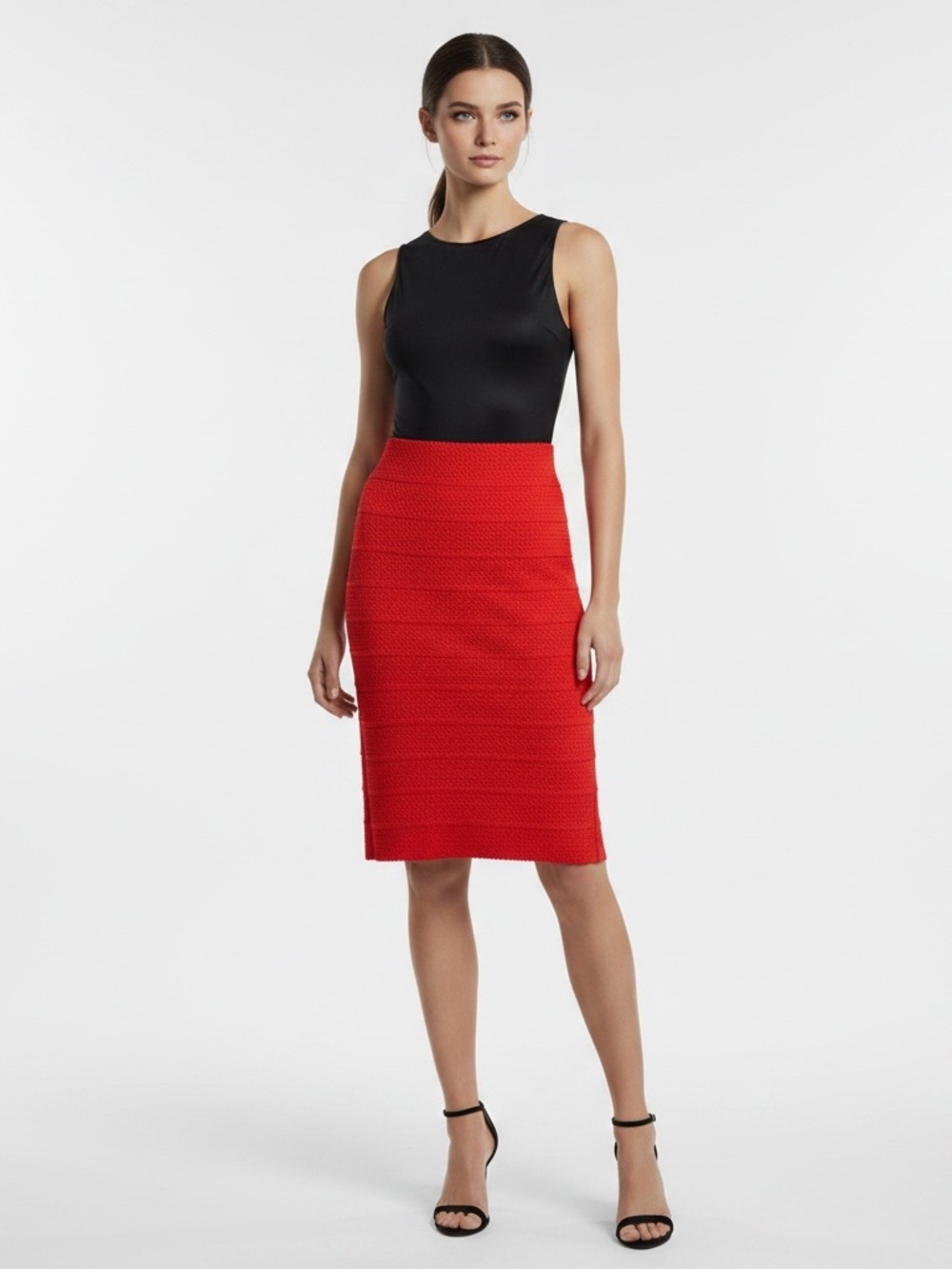 7TH Avenue Women's Red Textured Pencil Skirt Size S - NWOT